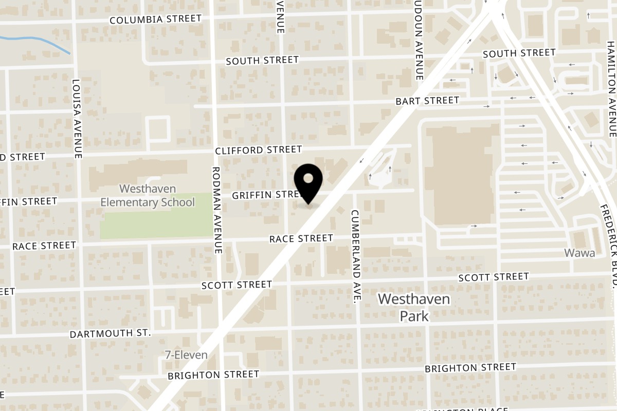 Map showing the location of Sal's Famous NY Pizza Portsmouth on 1204 Airline Blvd in Portsmouth